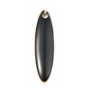 sequins médaillons résine style émaillés Biface Oblong Noir 20 par 5mm sur une base en métal dore