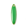 Sequins Médaillons Biface Oblong Vert 20x5mm – Résine Émaillée & Métal Doré