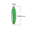 Sequins Médaillons Biface Oblong Vert 20x5mm – Résine Émaillée & Métal Doré