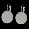 PAX 50 pièces boucle d'oreille DORMEUSE PLATEAU metal couleur ARGENT VIF 20mm S1155299
