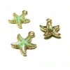171011144736V PAX 10 Pendentifs, breloques Etoile de mer Or Vert 18x15mm