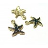 171011174229 PAX 10 Pendentifs, breloques Etoile de mer  18 par 15mm Doré et Vert N0 5 