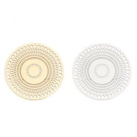 S110131916 PAX 10 Estampes Rosace Multiconnecteurs filigrane Mandala 28mm couleur Doré Clair