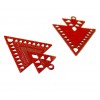 Estampes pendentif Geometrique Double Triangle Petit Modèle  20 par 17mm Rouge
