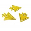 Estampes pendentif Geometrique Double Triangle Petit Modèle  20 par 17mm Jaune Moutarde