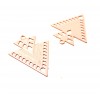 AE1110451 Lot 4 Estampes pendentif Geometrique Double Triangle Petit Modèle  20 par 17mm Rose Pale