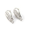 Supports de Boucle d'oreille Puce Coquillage Cauri couleur Argent Platine avec embouts poussoirs