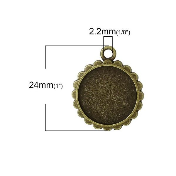 Supports de pendentif CUPCAKES 16mm metal couleur BRONZE