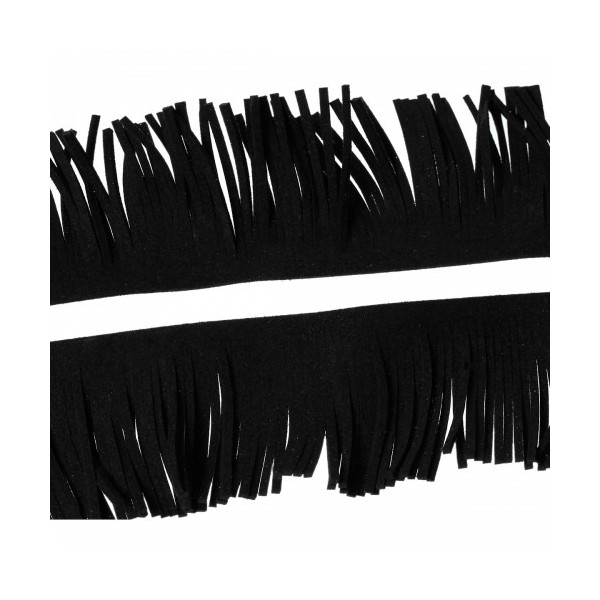 Galon Frange en Suédine NOIR Création POMPONS 30mm