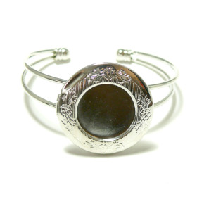 BN1130085 PAX 1 bracelet Médaillon Photo 32mm Laiton couleur Argent Platine 