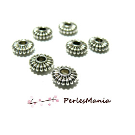 50 perles intercalaires ROUES VIEIL ARGENT ref 83, DIY 