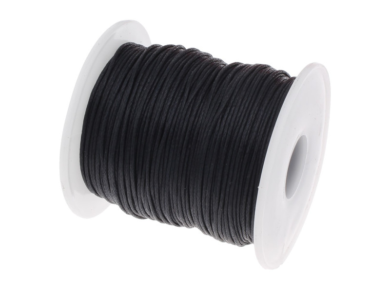 Bobine d'environ 70m de fil en coton ciré 1mm Noir