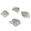 PAX 50 pendentifs Breloque Coeur MADE WITH LOVE Argent Antique ref 106