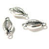 Pendentifs Connecteur Coquillage Grain de café Caury 20mm métal couleur Argent Antique