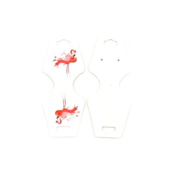 cartes de présentation Rectangulaires pour Collier Sautoir Bracelet Flamingo Flamant Rose