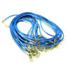 colliers RAS DE COU en CORDE CIREE Bleu Roi 1.5mm avec chaine d'extension
