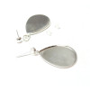 Supports de Boucle d’oreille Puce Plateau Goutte 18x25mm Argent Vif avec embouts poussoirs
