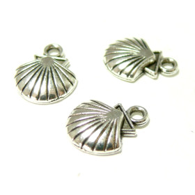 150704160156 PAX 20 pendentifs breloque Coquille Saint Jacques métal couleur Argent Antique