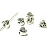 Perles intercalaires coeur arabesque 6,5mm métal couleur Argent Antique