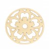 S11131887  PAX 10 Estampes pendentif Fleur dans Cercle 22mm métal couleur Argent Platine