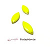 sequins médaillons émaillés Biface Navette 23mm Jaune sur une base en métal doré