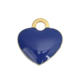 PS110149022 PAX 5 sequins médaillons résine style émaillés Biface Petit coeur 10mm Bleu Turquoise