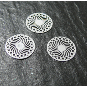 PS110146633 PAX 20 Estampes pendentif  filigrane Rosace Blanc de 14mm 