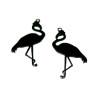 AE117657 Lot de 4 Estampes pendentif  filigrane Flamingo Flamant Rose Gris 28mm