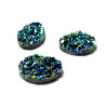 PAX 50 cabochons plat druzy, drusy ovale BLEU ELECTRIQUE 13 par 18mm S1196652