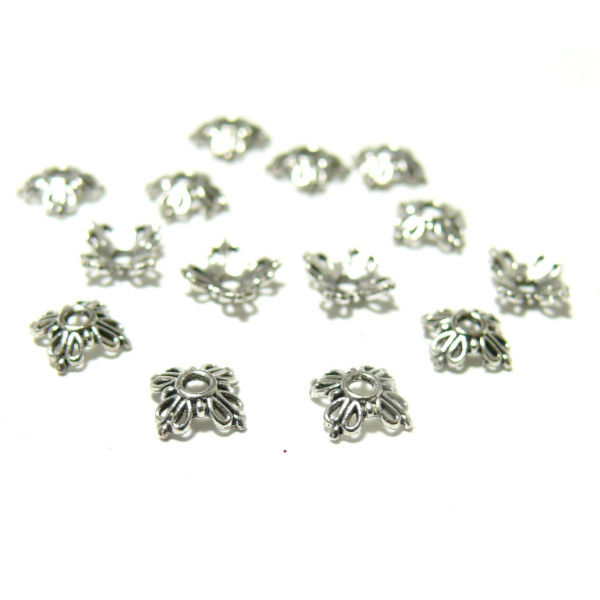 calottes coupelles embouts 8mm couleur Argent Antique