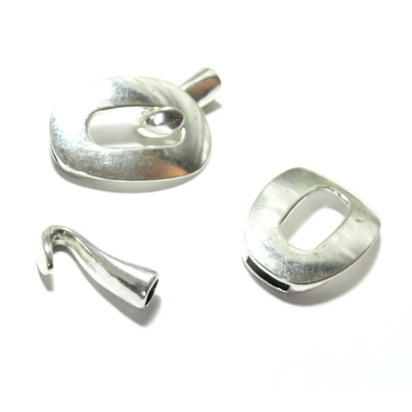 H11D6107AA PAX 2 sets fermoirs  pour cordon lanieres metal couleur Argent Antique