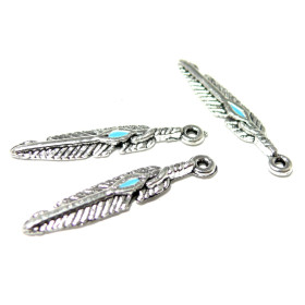 PAX 50 breloques pendentifs Petites Plumes Argent Platine PS11104966