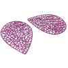 Estampes pendentif filigrane Goutte feuille 40 par 30mm Orchidee Pourpre