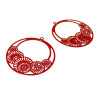 Estampes pendentif filigrane Cercle fleur d'osaka 42mm Rouge