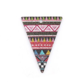 Pendentifs, breloques stardust ,Grand Triangle 25mm, Géometrique Argenté