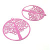 Estampes, pendentif filigrane, Cercle Arbre 42mm Rose