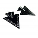 PS110146620 Lot 4 Estampes pendentif Geometrique Double Triangle de 40mm Noir