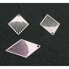 AE116431 Lot de 10 Estampes pendentif filigrane Petit Losange Rose Clair 20 par 18mm