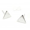 paires  Boucle d'oreille Puce Triangle 12mm cuivre couleur Argent Platine avec trou et embouts poussoirs