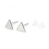 PS110143459 PAX 2 paires  Boucle d'oreille Puce Triangle 12mm cuivre couleur Argent Platine avec trou et embouts poussoirs