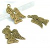 S11130609 Set de 19 pendentifs breloques Anges, fées métal couleur Bronze
