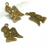 10 pendentifs breloques Anges, Ange en prière métal couleur bronze