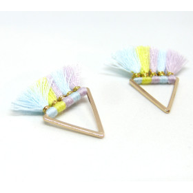 PS11107712 PAX 2 pompons breloque passementière Triangle Doré
