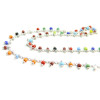 Chaîne et Perles de Verre Rocaille Multicolore 2mm – Chaîne Laiton Couleur Argent Platine