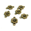connecteurs pendentifs petites fleurs  métal couleur Bronze