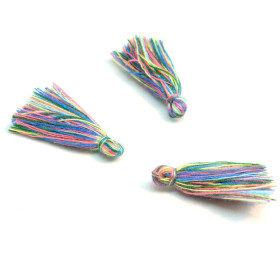 HQ2488 PAX 50 mini pompons breloque passementière Jaune Canari environ 30mm