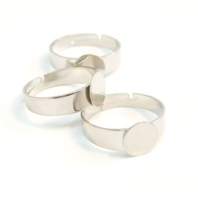 supports de bague plateau lisse 8 mm laiton couleur ARGENT PLATINE
