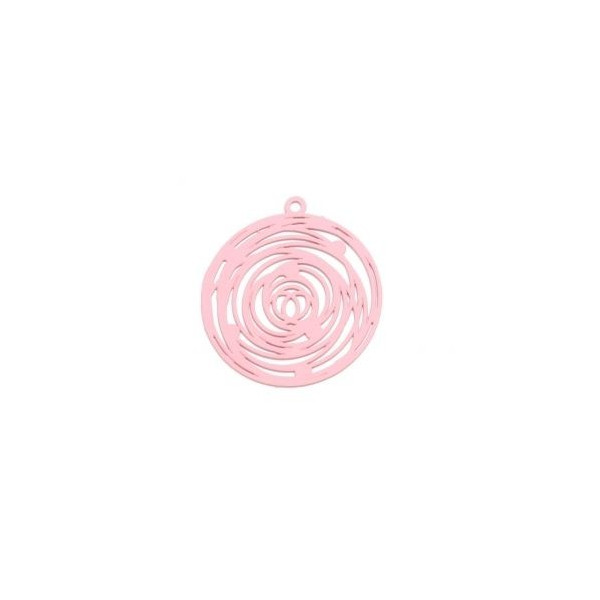 Estampes pendentif filigrane Rosace de 29mm, ROSE