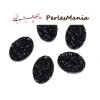 Cabochons Druzy Ovale Plat Noir 13x18mm – Résine