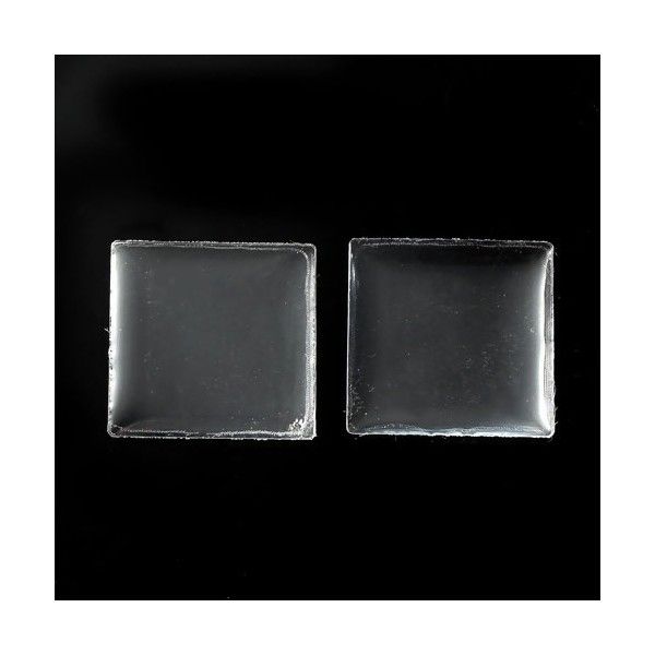 10 cabochons carré 25mm sticker autocollant EPOXY transparent